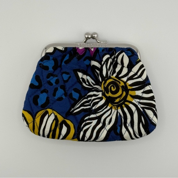 Vera Bradley Blue Floral kiss coin purse painted paisley exact - Picture 3 of 13
